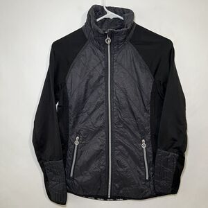 Calvin Klein Full Zip Quilted Nylon Activewear Jacket Womens Size Small Black
